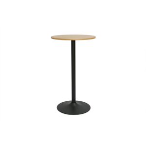 Miliboo Table haute design ronde en bois clair chêne et métal noir D60 cm CALISTA - Publicité Miliboo Table haute design ronde en bois clair chêne et métal noir D60 cm CALISTA - Publicité
