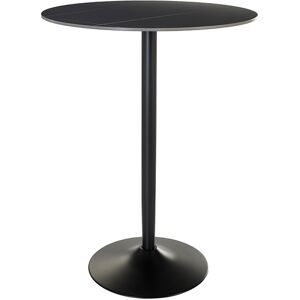 Miliboo Table haute design ronde en céramique noire et métal D80 cm MALOU - Publicité Miliboo Table haute design ronde en céramique noire et métal D80 cm MALOU - Publicité