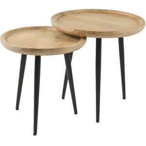 Tables gigognes en bois clair et noir - Meubles - Publicité Tables gigognes en bois clair et noir - Meubles - Publicité
