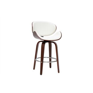 Miliboo Tabouret de bar pivotant blanc et bois foncé 65 cm WALNUT - Publicité Miliboo Tabouret de bar pivotant blanc et bois foncé 65 cm WALNUT - Publicité