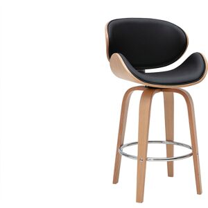 Miliboo Tabouret de bar pivotant noir et bois clair 65 cm WALNUT - Publicité Miliboo Tabouret de bar pivotant noir et bois clair 65 cm WALNUT - Publicité