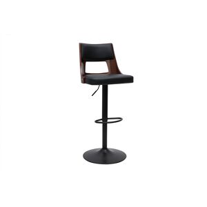 Miliboo Tabouret de bar réglable vintage pivotants 360° noir et bois foncé GARBO - Publicité Miliboo Tabouret de bar réglable vintage pivotants 360° noir et bois foncé GARBO - Publicité