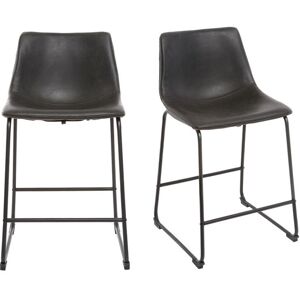 Miliboo Tabourets de bar design noir H61 cm (lot de 2) NEW ROCK - Publicité Miliboo Tabourets de bar design noir H61 cm (lot de 2) NEW ROCK - Publicité