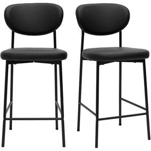 Miliboo Tabourets de bar fixes noirs H65 cm (lot de 2) BREKA - Publicité Miliboo Tabourets de bar fixes noirs H65 cm (lot de 2) BREKA - Publicité