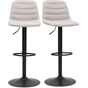 Miliboo Tabourets de bar réglables pivotants 360° en tissu effet velours texturé beige et métal (lot de 2) SAURY - Publicité Miliboo Tabourets de bar réglables pivotants 360° en tissu effet velours texturé beige et métal (lot de 2) SAURY - Publicité
