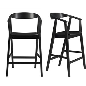 Miliboo Tabourets de bar scandinaves en bois noir H66.5 cm (lot de 2) BAHIA - Publicité Miliboo Tabourets de bar scandinaves en bois noir H66.5 cm (lot de 2) BAHIA - Publicité