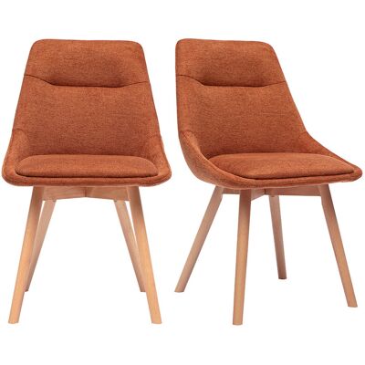 Miliboo Chaises en tissu effet velours texturé terre brûlée et bois clair (lot de 2) ALESS - Publicité Miliboo Chaises en tissu effet velours texturé terre brûlée et bois clair (lot de 2) ALESS - Publicité