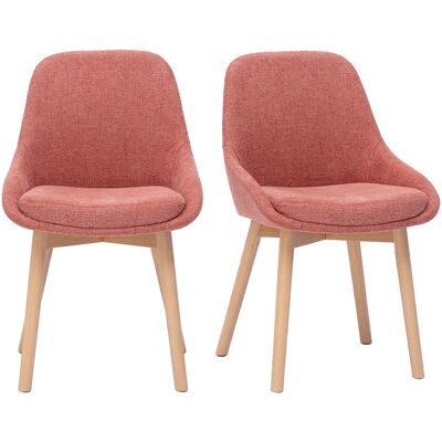 Miliboo Chaises scandinaves en tissu effet velours texturé terracotta et bois clair massif (lot de 2) HOLO - Publicité Miliboo Chaises scandinaves en tissu effet velours texturé terracotta et bois clair massif (lot de 2) HOLO - Publicité