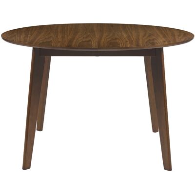 Miliboo Table à manger ronde extensible finition noyer L120-150 cm LEENA - Publicité Miliboo Table à manger ronde extensible finition noyer L120-150 cm LEENA - Publicité