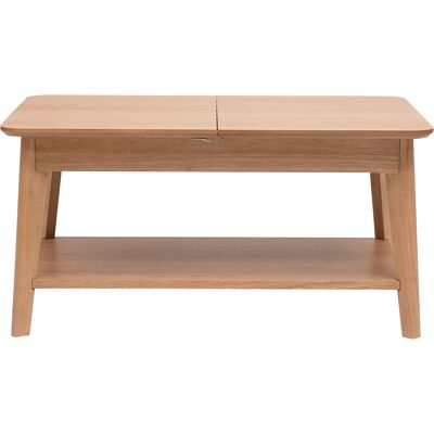 Miliboo Table basse extensible rectangulaire en bois clair L90-120 cm VILI - Publicité Miliboo Table basse extensible rectangulaire en bois clair L90-120 cm VILI - Publicité