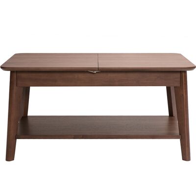Miliboo Table basse extensible rectangulaire en bois foncé L90-120 cm VILI - Publicité Miliboo Table basse extensible rectangulaire en bois foncé L90-120 cm VILI - Publicité