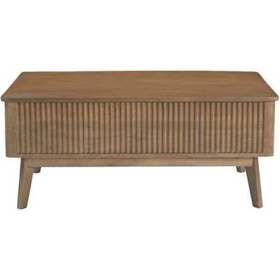 Miliboo Table basse relevable rectangulaire bois foncé manguier massif L100 cm ALDA - Publicité Miliboo Table basse relevable rectangulaire bois foncé manguier massif L100 cm ALDA - Publicité