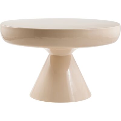 Miliboo Table basse ronde en métal émaillé beige D59 cm AMINA - Publicité Miliboo Table basse ronde en métal émaillé beige D59 cm AMINA - Publicité