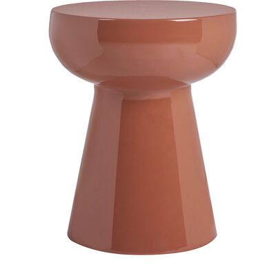Miliboo Table d'appoint ronde en métal émaillé terracotta D34 cm MOGOU - Publicité Miliboo Table d'appoint ronde en métal émaillé terracotta D34 cm MOGOU - Publicité