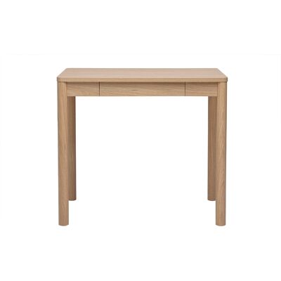 Miliboo Table de bar avec rangement finition bois clair chêne L100 cm IZZIE - Publicité Miliboo Table de bar avec rangement finition bois clair chêne L100 cm IZZIE - Publicité