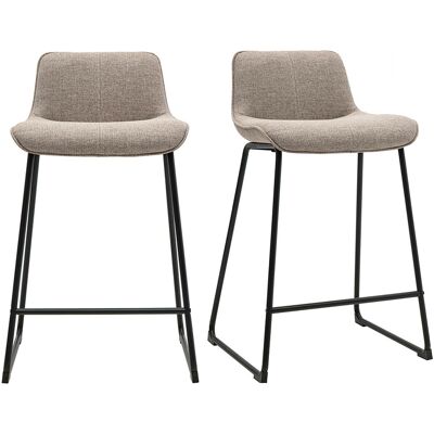 Miliboo Tabourets de bar en tissu taupe et métal noir H65 cm (lot de 2) BOOST - Publicité Miliboo Tabourets de bar en tissu taupe et métal noir H65 cm (lot de 2) BOOST - Publicité