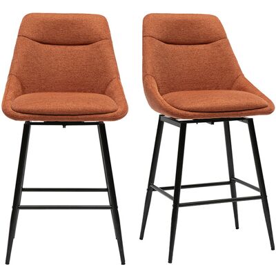 Miliboo Tabourets de bar pivotants 360° en tissu effet velours texturé terre brûlée et métal H66 cm (lot de 2) ALESS - Publicité Miliboo Tabourets de bar pivotants 360° en tissu effet velours texturé terre brûlée et métal H66 cm (lot de 2) ALESS - Publicité