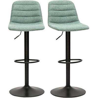 Miliboo Tabourets de bar réglables pivotants 360° en tissu effet velours texturé céladon et métal (lot de 2) SAURY - Publicité Miliboo Tabourets de bar réglables pivotants 360° en tissu effet velours texturé céladon et métal (lot de 2) SAURY - Publicité