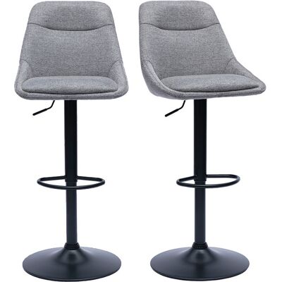 Miliboo Tabourets de bar réglables pivotants 360° en tissu effet velours texturé gris et métal (lot de 2) ALESS - Publicité Miliboo Tabourets de bar réglables pivotants 360° en tissu effet velours texturé gris et métal (lot de 2) ALESS - Publicité