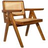 Miliboo Chaise vintage en bois teck massif et cannage rotin JANNIE