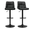 Miliboo Tabourets de bar réglables en polyuréthane noir et métal noir (lot de 2) ZUCK