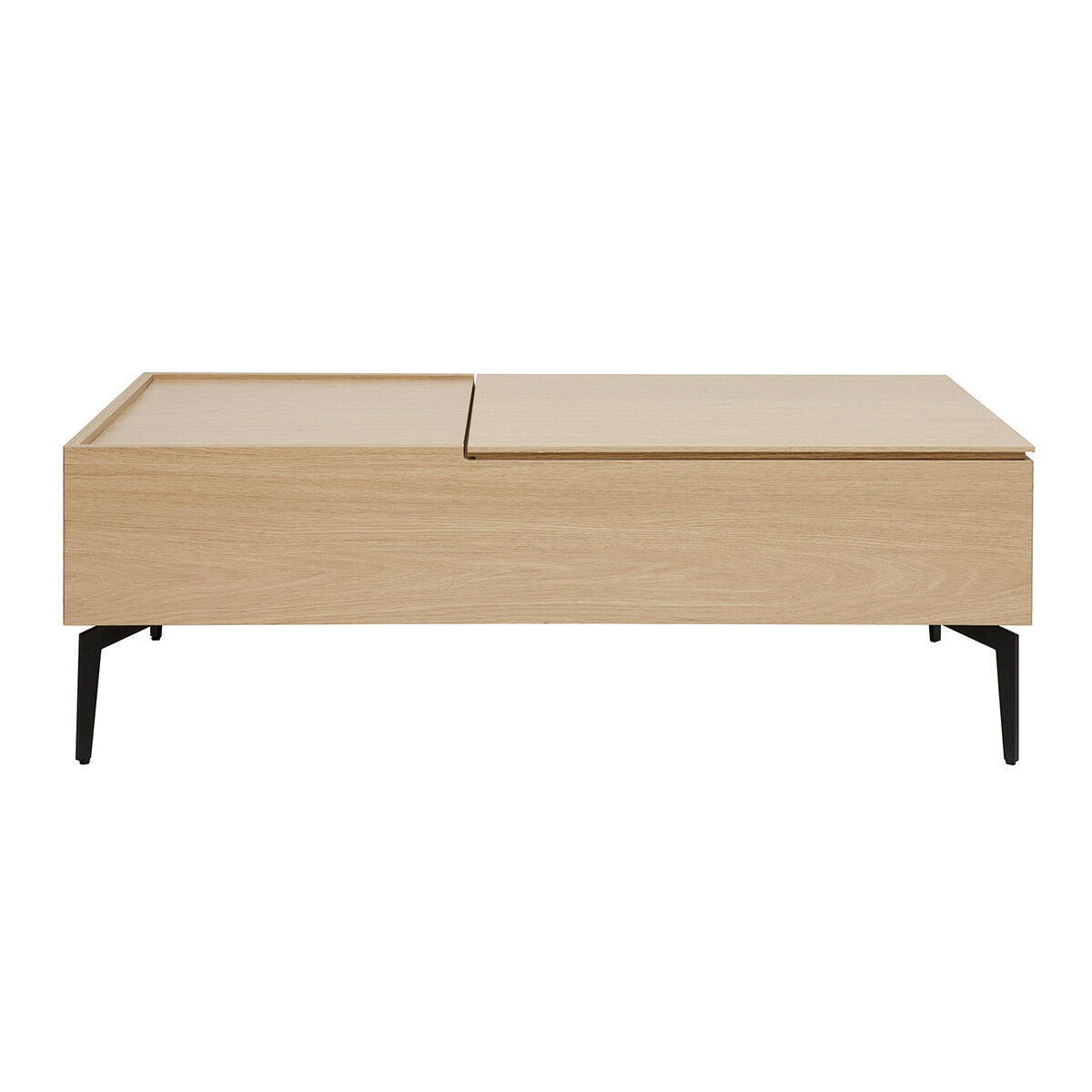 Miliboo Table basse relevable rectangulaire bois clair finition chêne et métal noir L103 cm SEDA