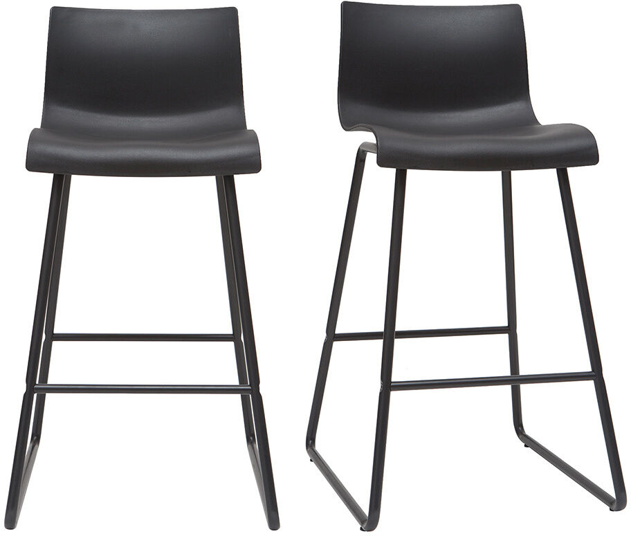 Miliboo Tabourets de bar design noir 65 cm (lot de 2) ONA