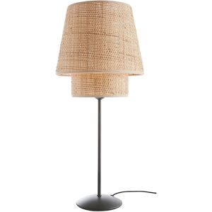 Miliboo Lampe a poser design en rabane et metal noir H52 cm JUME