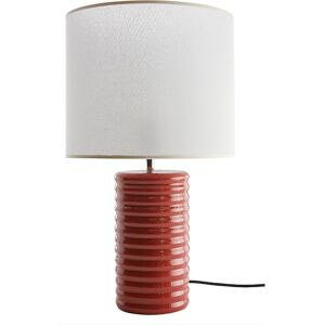 Miliboo Lampe a poser en ceramique emaillee terracotta et abat-jour ecru H53 cm BERRO