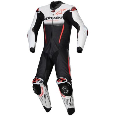 Combinaison Alpinestars GP-R7 1 PIECE White Black Red Fluo - Publicité Combinaison Alpinestars GP-R7 1 PIECE White Black Red Fluo - Publicité