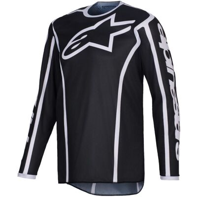 Maillot cross Alpinestars FLUID - APEX 2025 Black Gray - Publicité Maillot cross Alpinestars FLUID - APEX 2025 Black Gray - Publicité