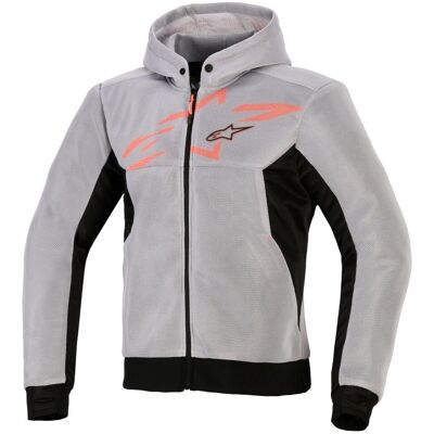 Sweat moto Alpinestars CHROME SUPERAIRFLOW HOODIE Black Mid Gray Red Fluo - Publicité Sweat moto Alpinestars CHROME SUPERAIRFLOW HOODIE Black Mid Gray Red Fluo - Publicité