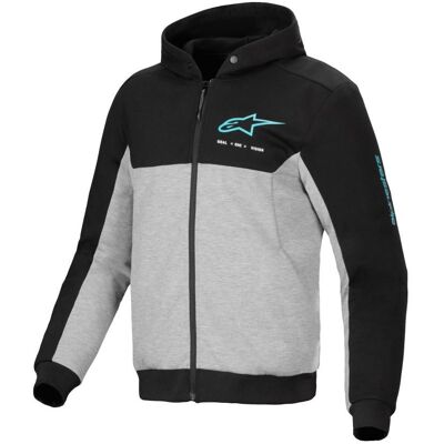 Sweat moto Alpinestars CHROME V2 SPORT Black/Turquoise - Publicité Sweat moto Alpinestars CHROME V2 SPORT Black/Turquoise - Publicité