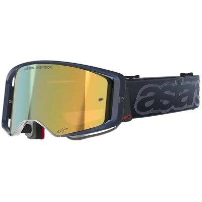 Masque cross Alpinestars SUPERTECH VISION VISTA 2026 Black/Gold - Publicité Masque cross Alpinestars SUPERTECH VISION VISTA 2026 Black/Gold - Publicité