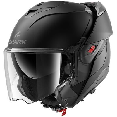 Casque modulable Shark OXO UNI Black Mat - Publicité Casque modulable Shark OXO UNI Black Mat - Publicité