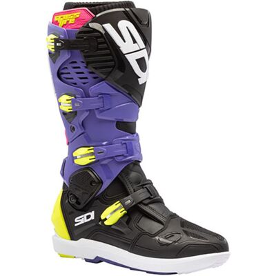 Bottes cross Sidi CROSSFIRE 3 SRS 2025 Violet Black Fluo Yellow - Publicité Bottes cross Sidi CROSSFIRE 3 SRS 2025 Violet Black Fluo Yellow - Publicité