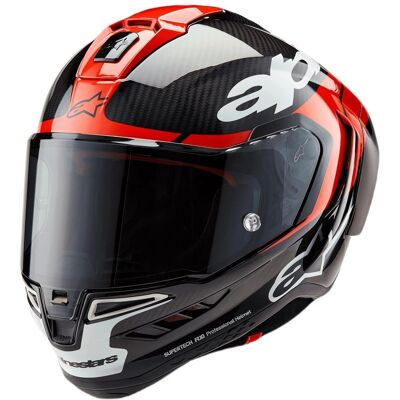 Casque intégral Alpinestars S-R10 Element Black/Carbon Bright Red/White Glossy - Publicité Casque intégral Alpinestars S-R10 Element Black/Carbon Bright Red/White Glossy - Publicité