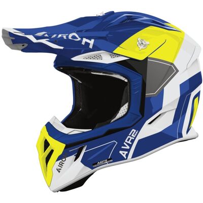 Casque cross Airoh AVIATOR ACE 2 - SHIELD 2026 Blue/Yellow - Publicité Casque cross Airoh AVIATOR ACE 2 - SHIELD 2026 Blue/Yellow - Publicité