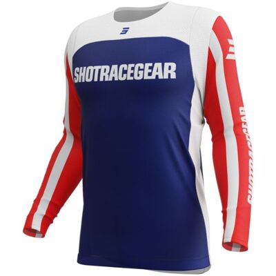 Maillot cross Shot CONTACT - MITHIC 2025 Blue/Red - Publicité Maillot cross Shot CONTACT - MITHIC 2025 Blue/Red - Publicité