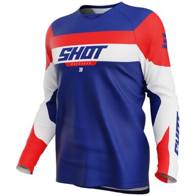 Shot Race Gear Crossshirt Draw League Bleu-Rouge - Maillot Motocross - Publicité Shot Race Gear Crossshirt Draw League Bleu-Rouge - Maillot Motocross - Publicité