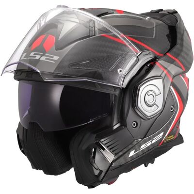 Casque modulable LS2 FF901 ADVANT X CARBON - FUTURE Red - Publicité Casque modulable LS2 FF901 ADVANT X CARBON - FUTURE Red - Publicité