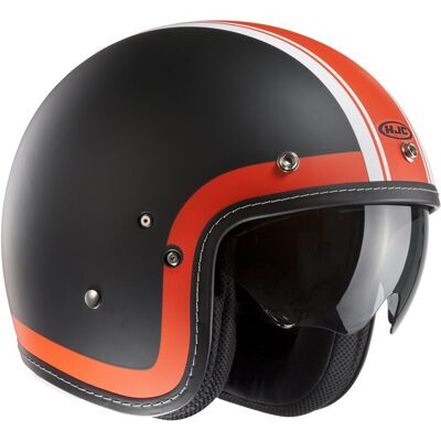 Casque jet HJC FG 70S - HERITAGE Noir Mat/Orange - Publicité Casque jet HJC FG 70S - HERITAGE Noir Mat/Orange - Publicité