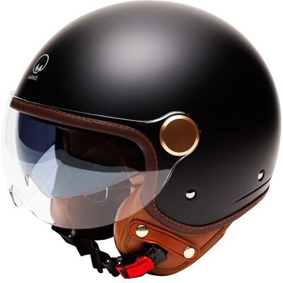 Casque jet MARKO GRASSE Black Mat / Brown - Publicité Casque jet MARKO GRASSE Black Mat / Brown - Publicité