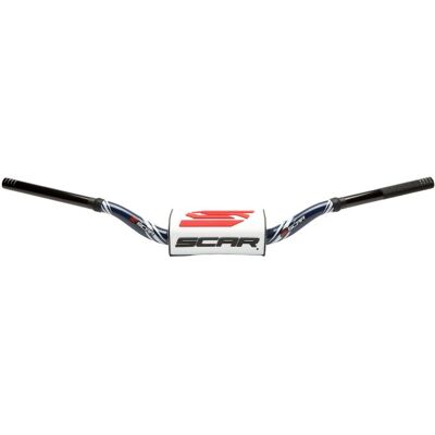 Guidon Scar O² COLOR Ø28,6 - HIGH Style - DARK BLUE White - Publicité Guidon Scar O² COLOR Ø28,6 - HIGH Style - DARK BLUE White - Publicité