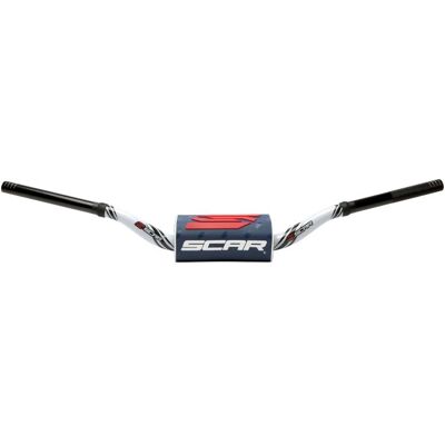 Guidon Scar O² COLOR Ø28,6 - HIGH Style - WHITE Dark Blue - Publicité Guidon Scar O² COLOR Ø28,6 - HIGH Style - WHITE Dark Blue - Publicité