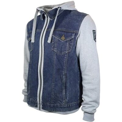 Veste Jean Moto Harisson WEST SIDE II Bleu/Gris - Publicité Veste Jean Moto Harisson WEST SIDE II Bleu/Gris - Publicité