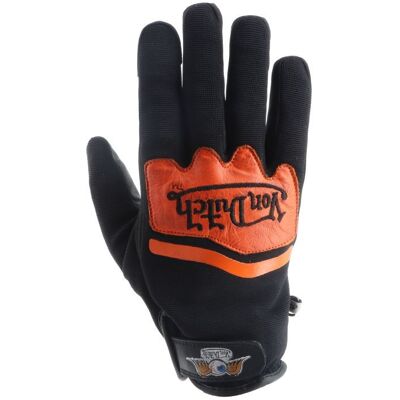 Gants Helstons VON DUTCH HERO Noir/Orange - Publicité Gants Helstons VON DUTCH HERO Noir/Orange - Publicité
