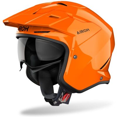 Casque jet Airoh KOMBAKT - COLOR Orange brillant - Publicité Casque jet Airoh KOMBAKT - COLOR Orange brillant - Publicité
