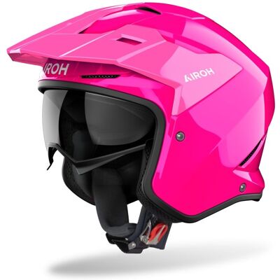 Casque jet Airoh KOMBAKT - COLOR Pink Glossy - Publicité Casque jet Airoh KOMBAKT - COLOR Pink Glossy - Publicité