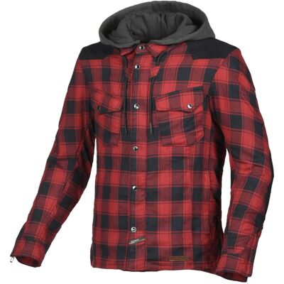 Veste Jean Moto Macna INLAND Rouge/Noir - Publicité Veste Jean Moto Macna INLAND Rouge/Noir - Publicité